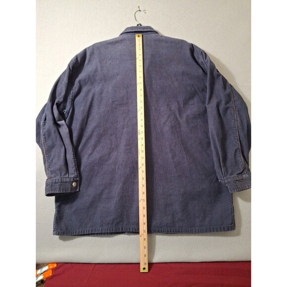 Bugle Boy Corduroy Baggy Zip Up Shirt L Relaxed Blue Skater Chore Jacket Y2K - Picture 6 of 7